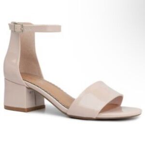 Elegant Nude Block Heel Sandals